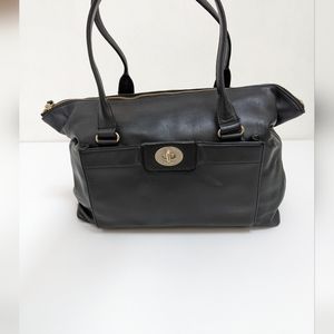 Kate Spade Leather Tote with gold details soft matte black